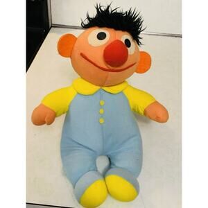 VINTAGE 1984 Sesame Street Muppet Plush Beddy Bye Ernie Doll Playskool